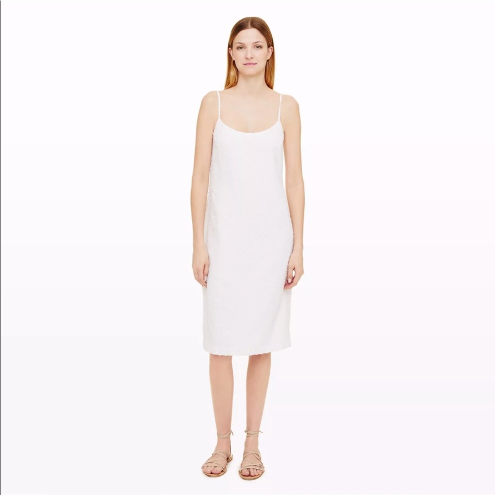 NEW Club Monaco Landfree Clip Dot Dress, Bright White, Size 6